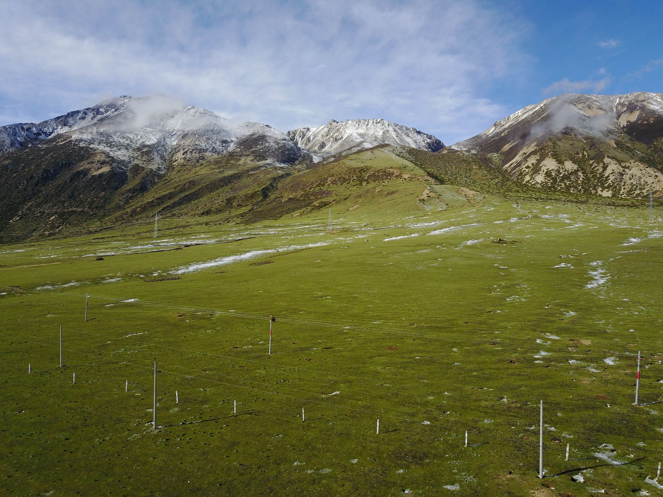 大草原6月飞雪,高山积雪累累