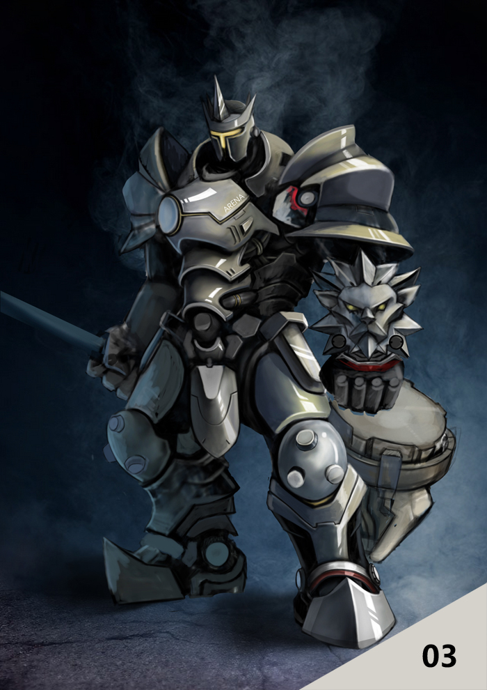 兜兜老师的艺术插画:守望先锋之霸气骑士莱因哈特!