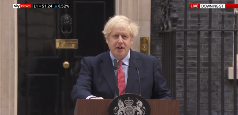 「约翰逊」约翰逊病愈返岗后首次公开亮相，没戴口罩