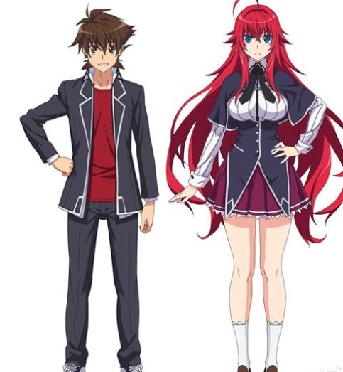 《high school dxd》近日发布了主人公兵藤一诚和莉雅丝的人设