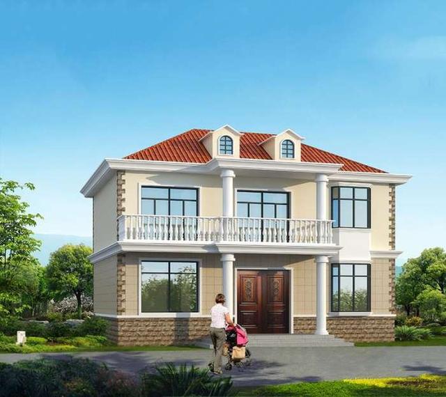 小户型经典款!12x8m二层农村别墅,老虎窗超吸睛,我给100分