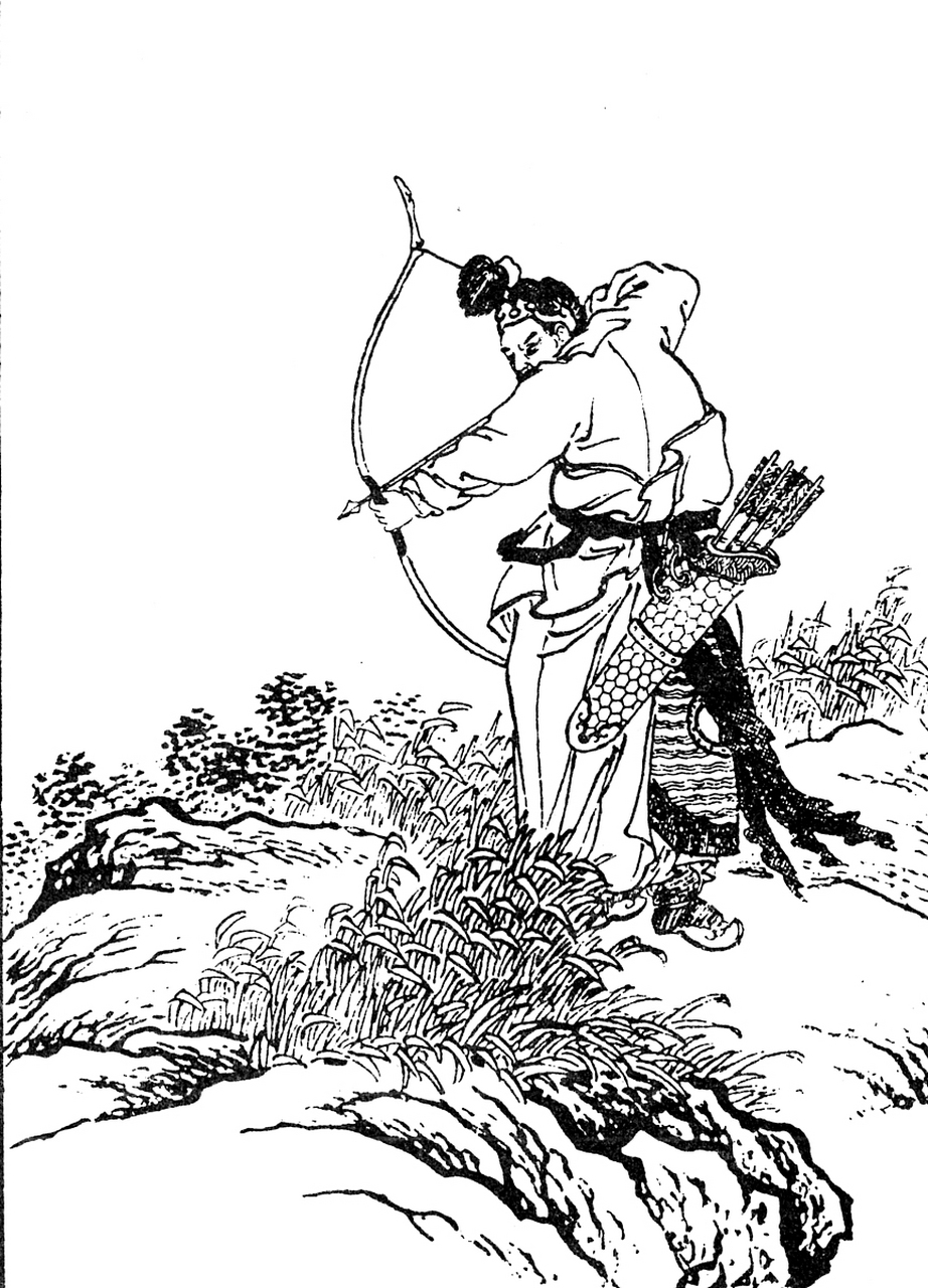 李广射虎 李广有一次喝醉了酒,出营帐出去透透气,天色已经黑了,隐隐约