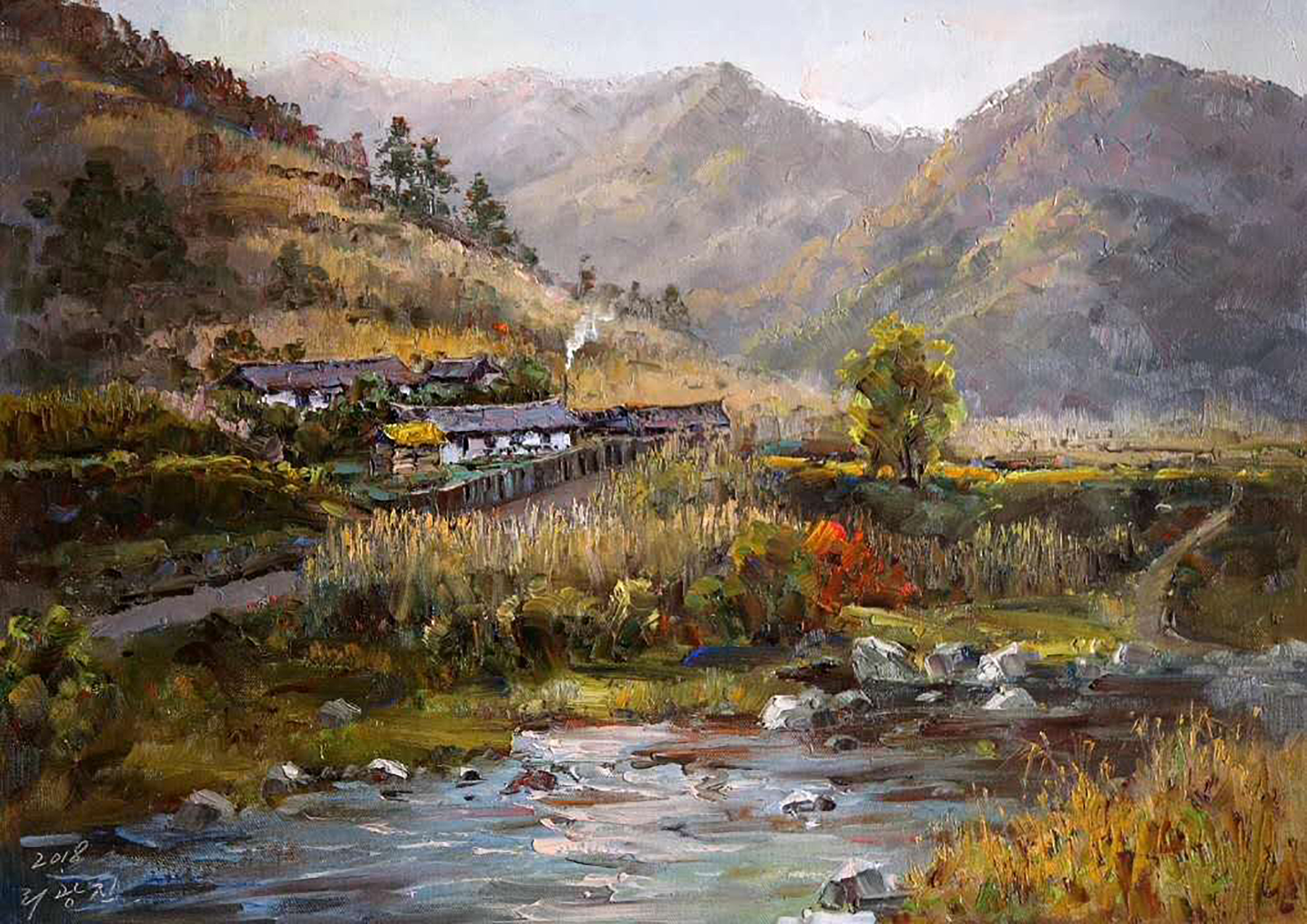 自然生长的原野,才能画出色彩粗犷的油画风景