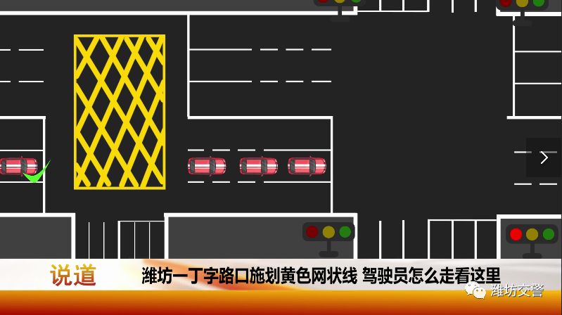 【提醒】潍坊这个路口划上黄色"网状线"!千万别停车,否则罚200记3分!
