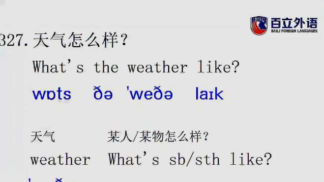 [图]英语口语表达：what is the weather like