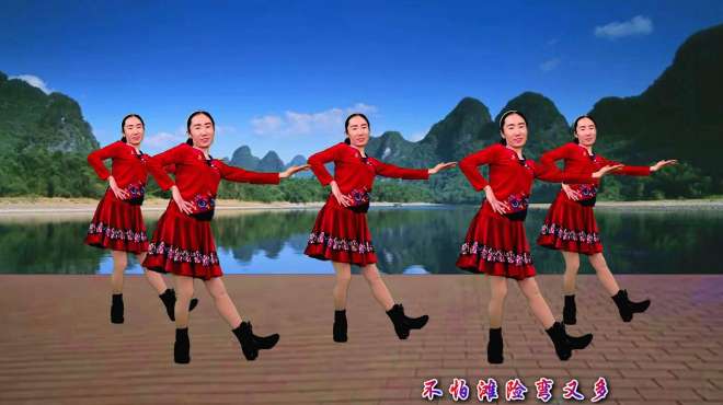 对唱山歌广场舞《再唱刘三姐》水兵舞混搭风格步子舞，简单又好看