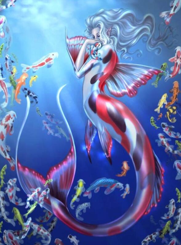 唯美人鱼系列插画欣赏!美丽伴随着孤独,自由与浪漫的结合!