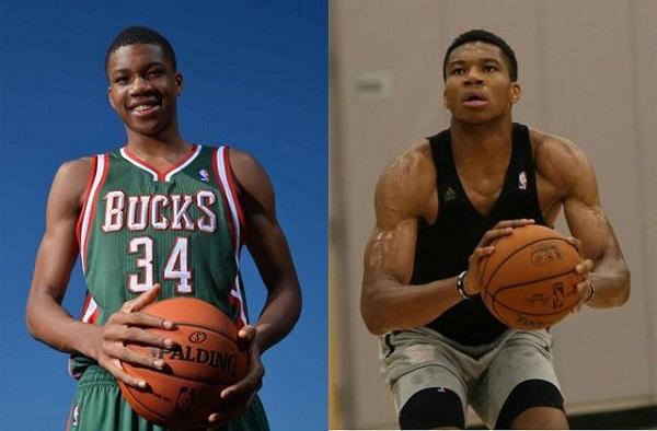 nba现役那些身材完美蜕变的球星,恩比德从小瘦猴变身魔鬼肌肉人