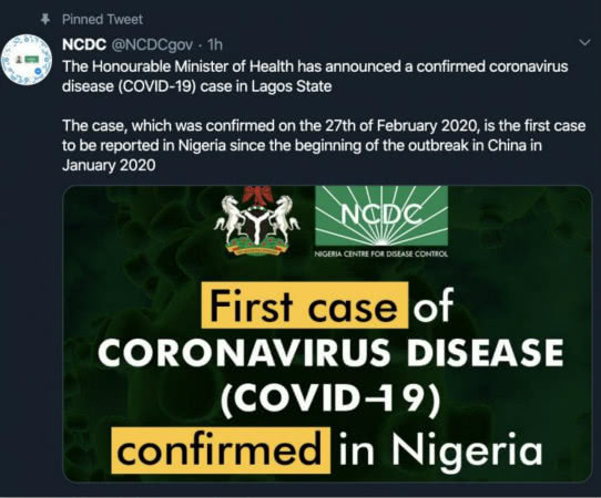 尼日利亚首次确诊新冠肺炎病例,系撒哈拉以南非洲首例