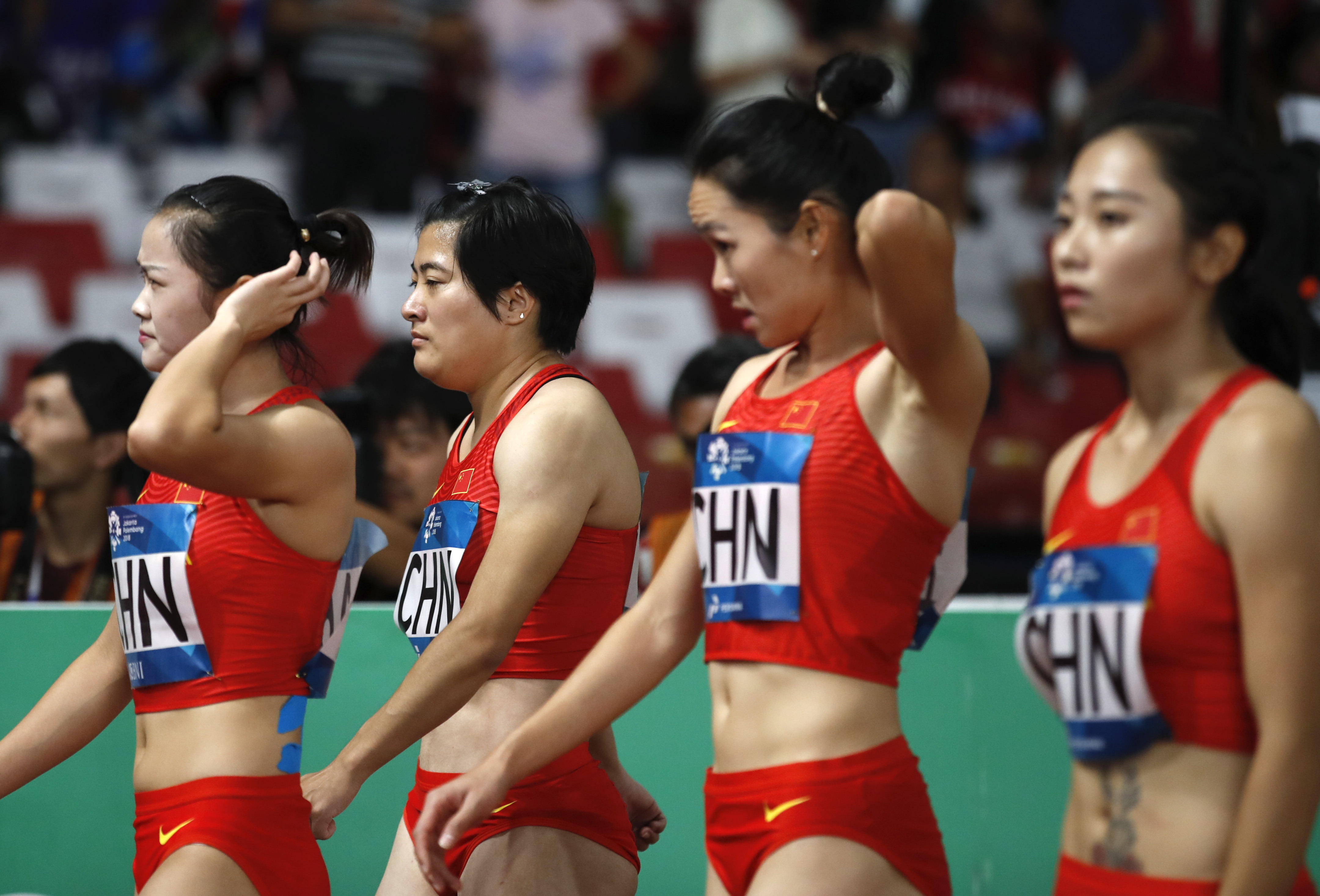 田径——女子4x100米接力决赛赛况(21)
