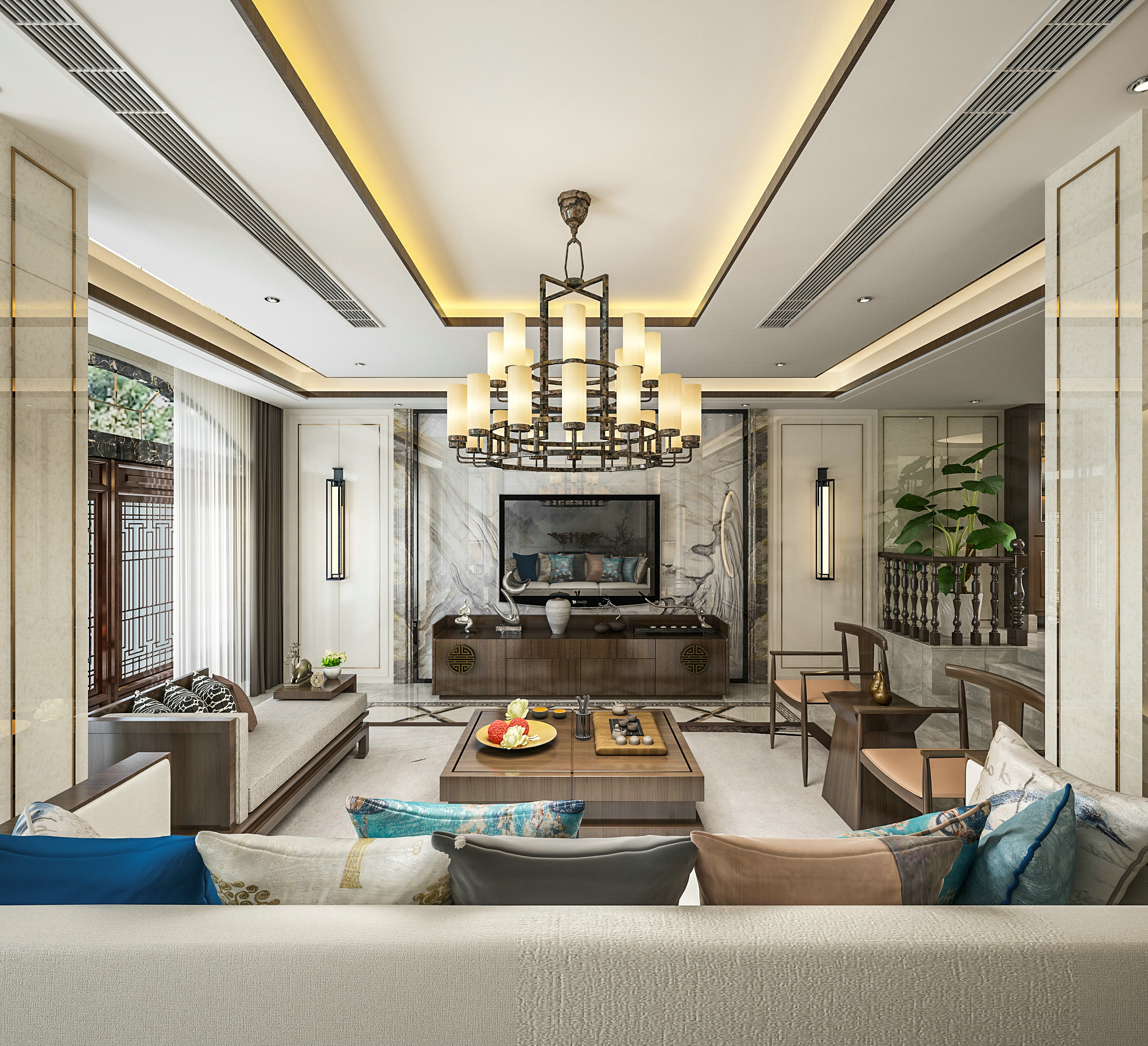 140万块钱装修的450平米的房子,中式风格简直太美了!