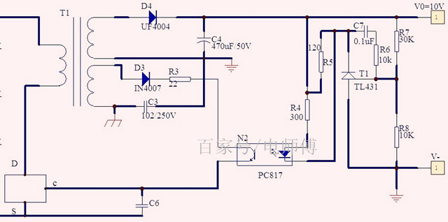 一:佔空比與控制電流 該電路利用輸出電壓與tl431構成的基準電壓比較