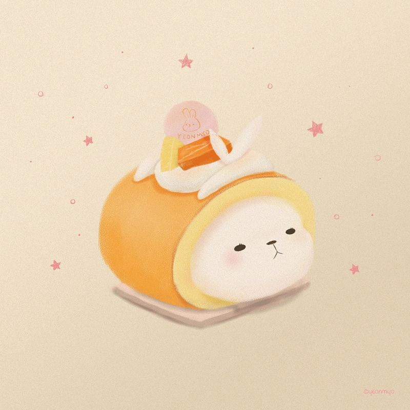 插画:超级萌的小兔子,太可爱了-韩国yeonmyo