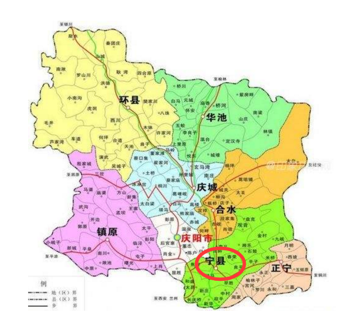 甘肃省庆阳市宁县地图图片