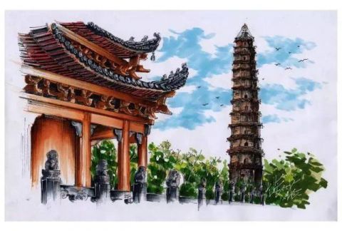 难以置信!河大学生用钢笔手绘开封美景,竟然如此惊艳!