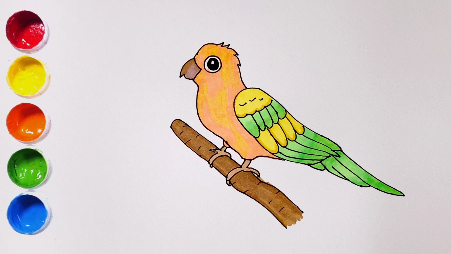 卡通可爱简笔画小鹦鹉,三分钟学会,收藏起来一起来画画吧～