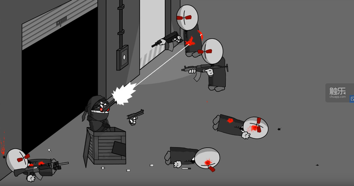 《madness combat  : consternation》:近战一打多外加刀枪并用,这种