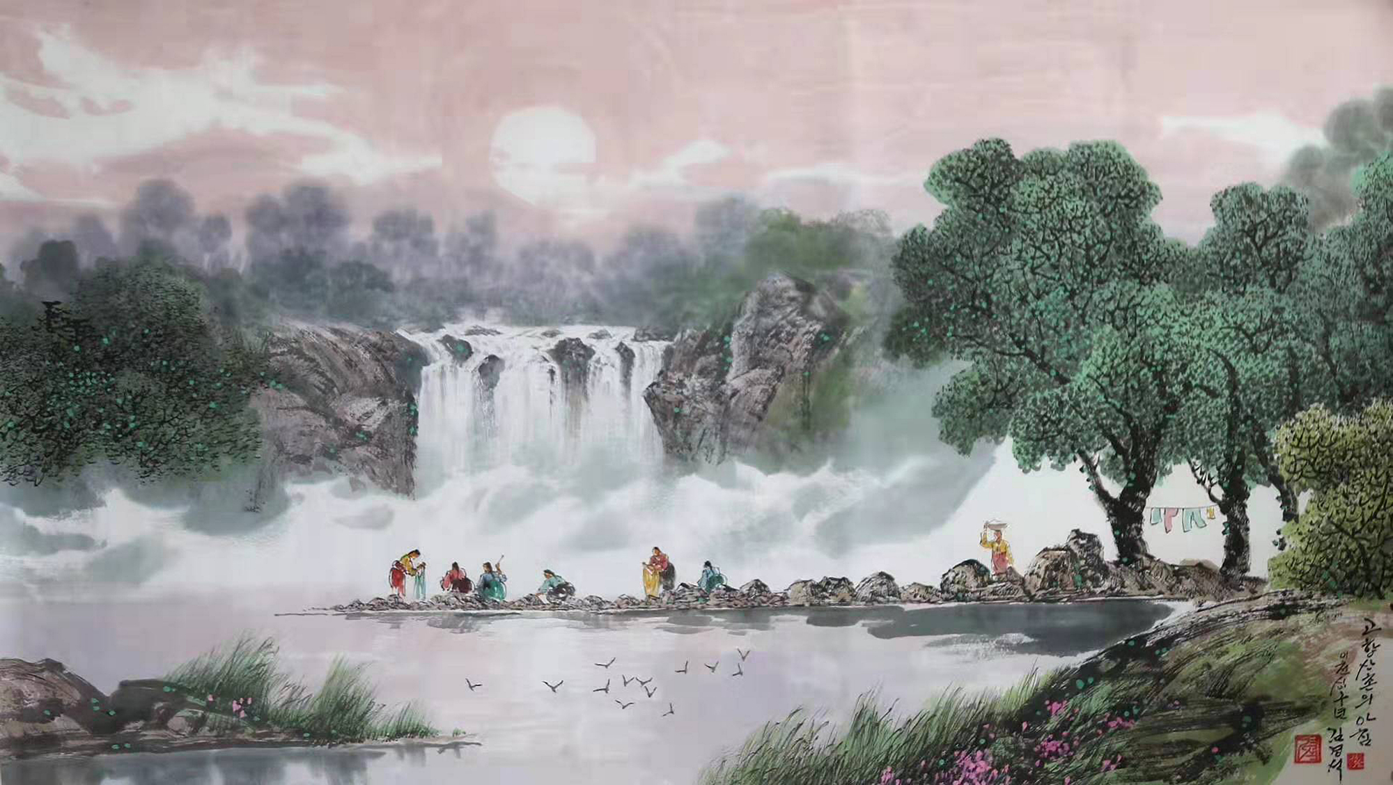 外国人画的水墨山水画