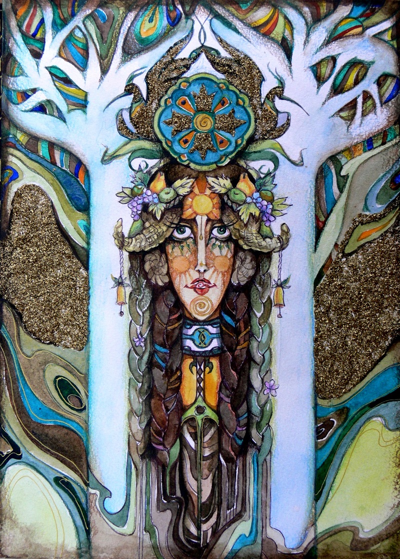 插画:艺术家milena sochilina神话画中的神和祖先