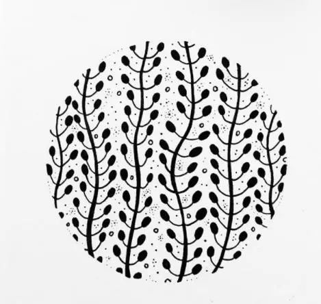 很漂亮的缠绕画,纹样重复,构图巧妙