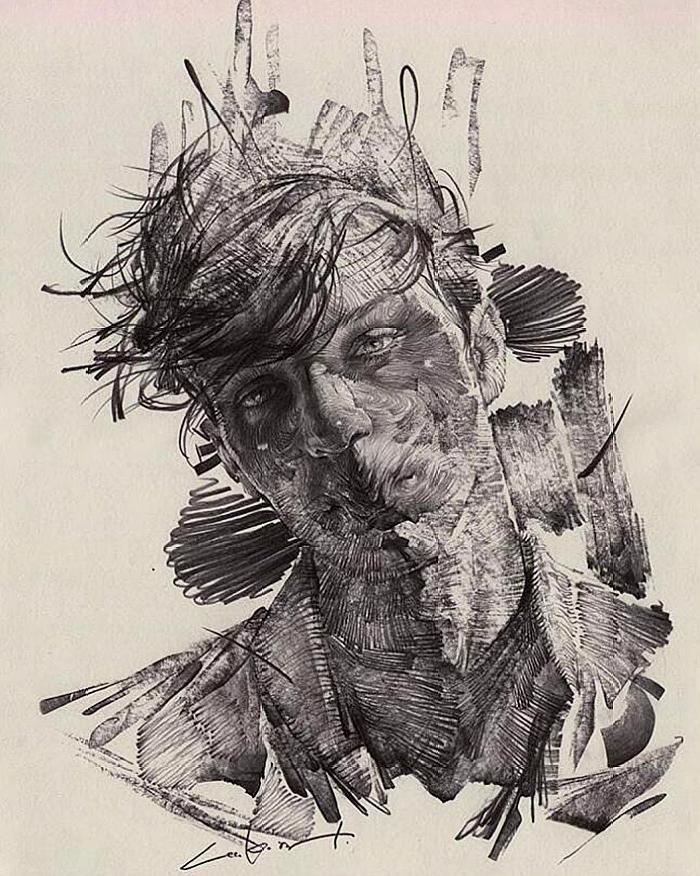 充满力量感的人像铅笔画素描艺术 素描还可以画真漂亮