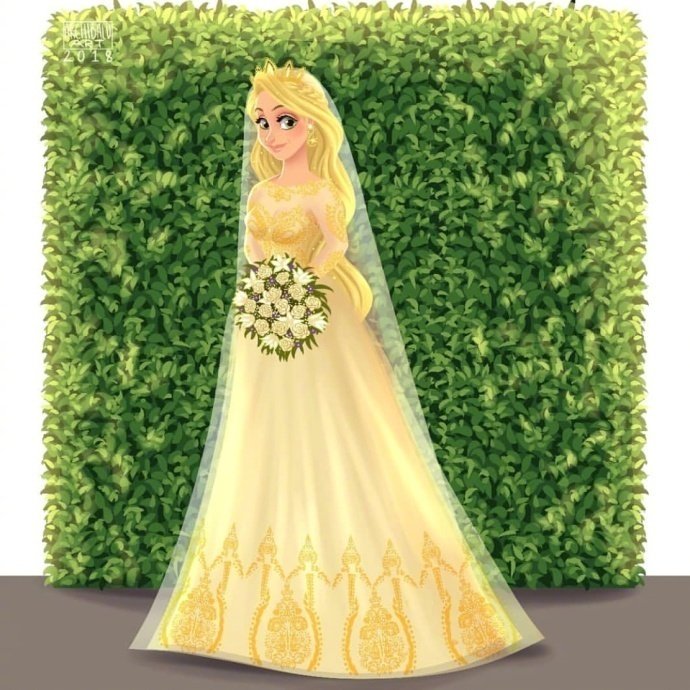 当迪士尼公主穿上婚纱:美人鱼惊艳长腿,艾莎依旧优雅女王范!