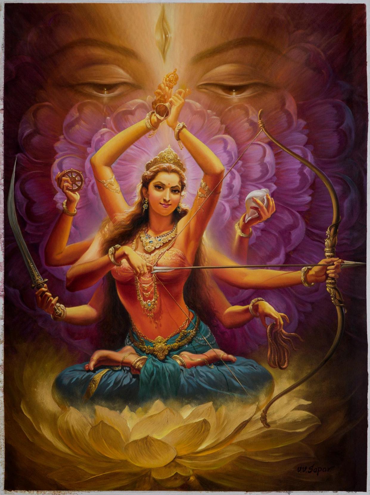 顶礼具光胜度母,安立一切三真如, 正具寂灭威神力,摧魔起尸夜叉众.