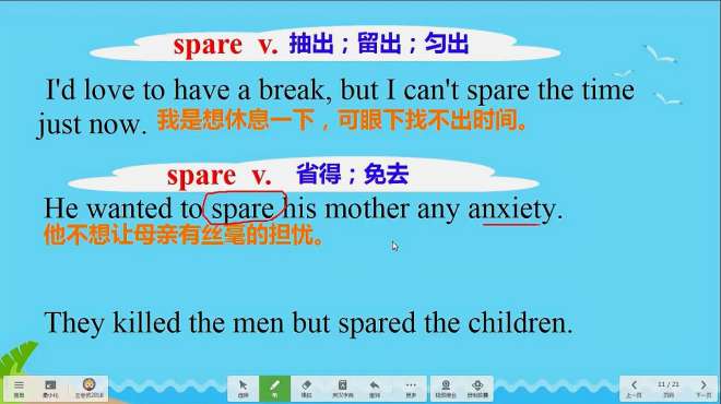 [图]中考词汇复习，spare的用法小结