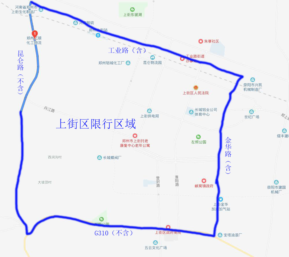 郑州限号区域地图高清图片