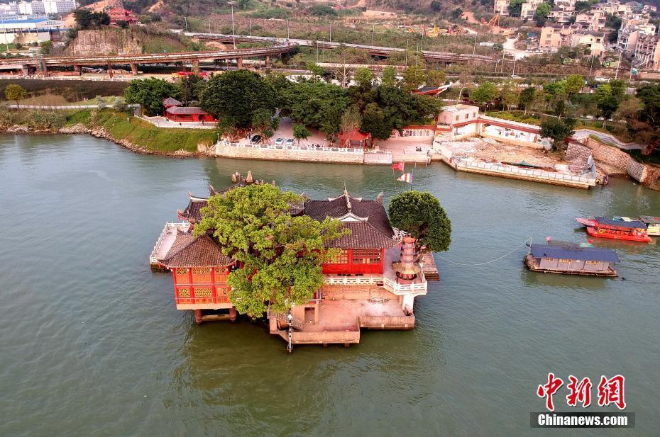 空中俯瞰福州金山寺