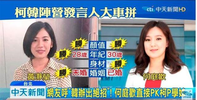 奇兵上阵!韩国瑜竞选发言人何庭欢pk柯文哲"学姐"黄瀞莹完胜