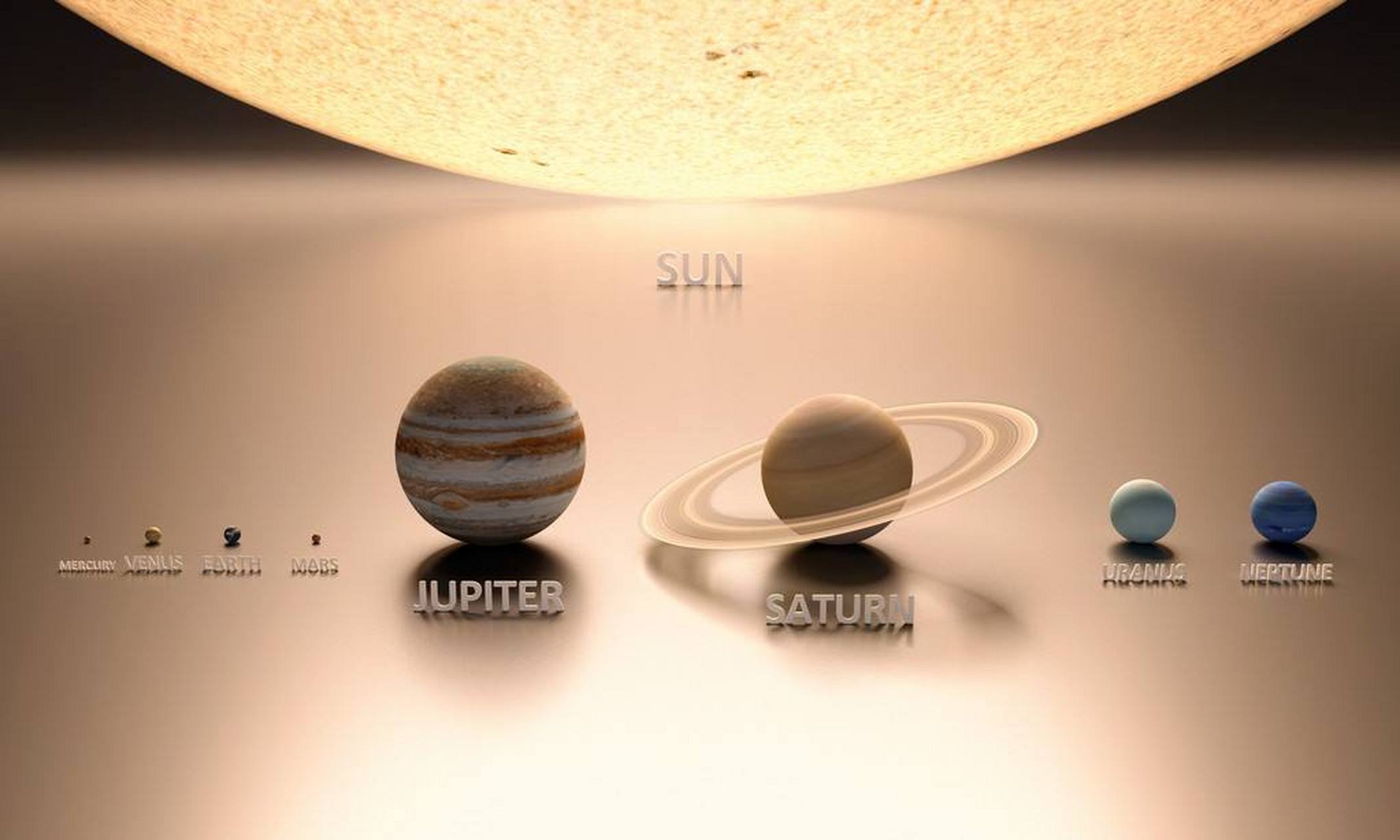 太阳系八大行星和太阳大小比较图