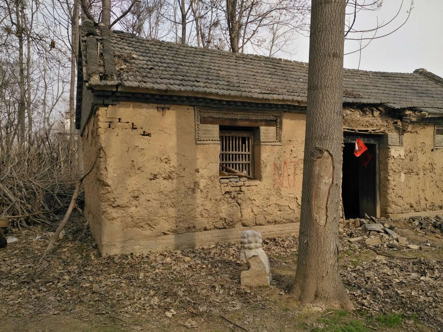 亳州涡河岸边土墙瓦顶的老房子