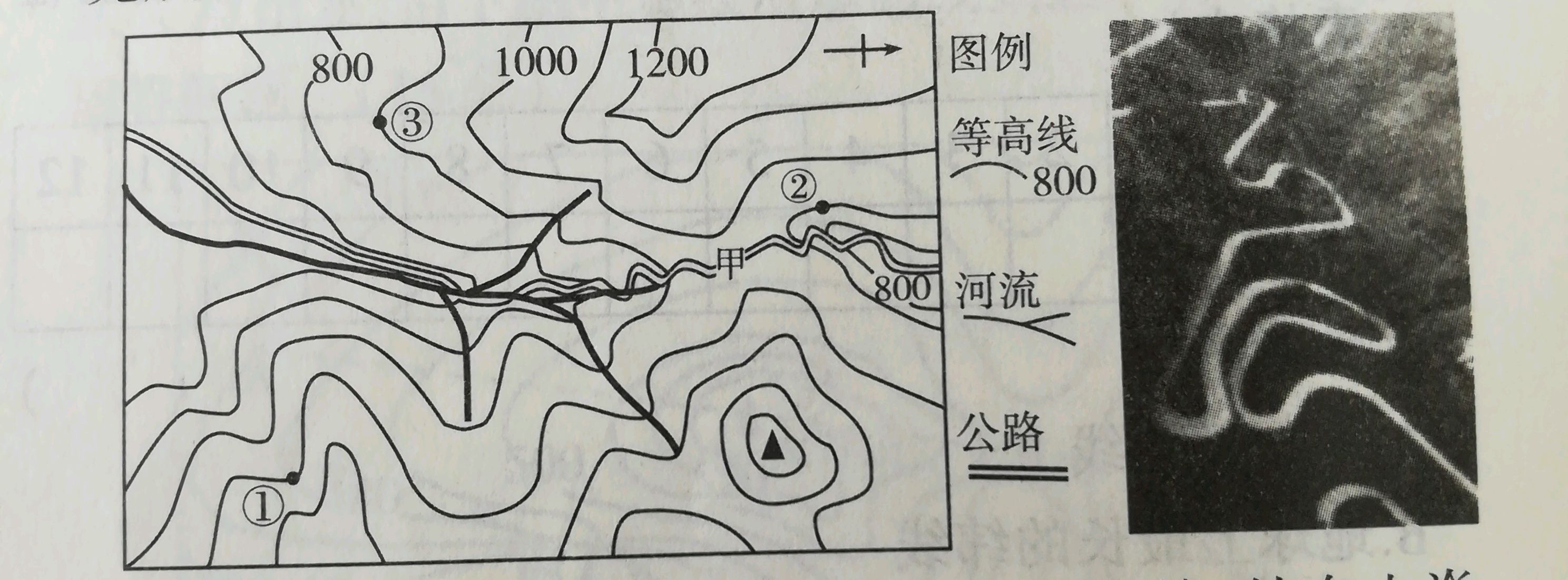 等高線地形圖的判讀題