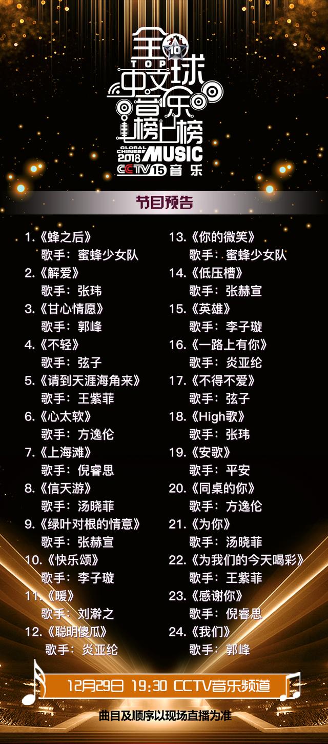 最后附上节目单