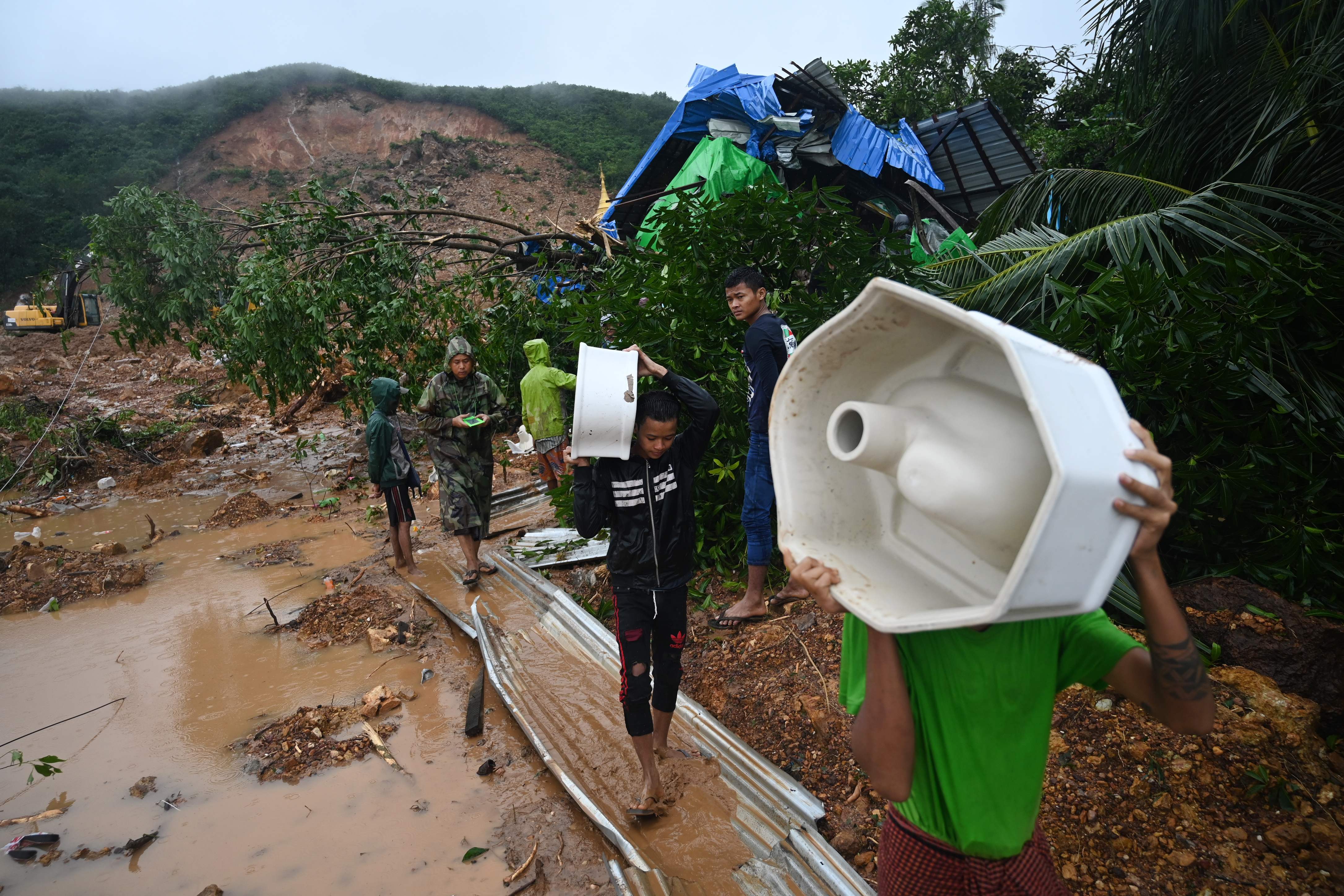 缅甸孟邦山体滑坡已致29人丧生