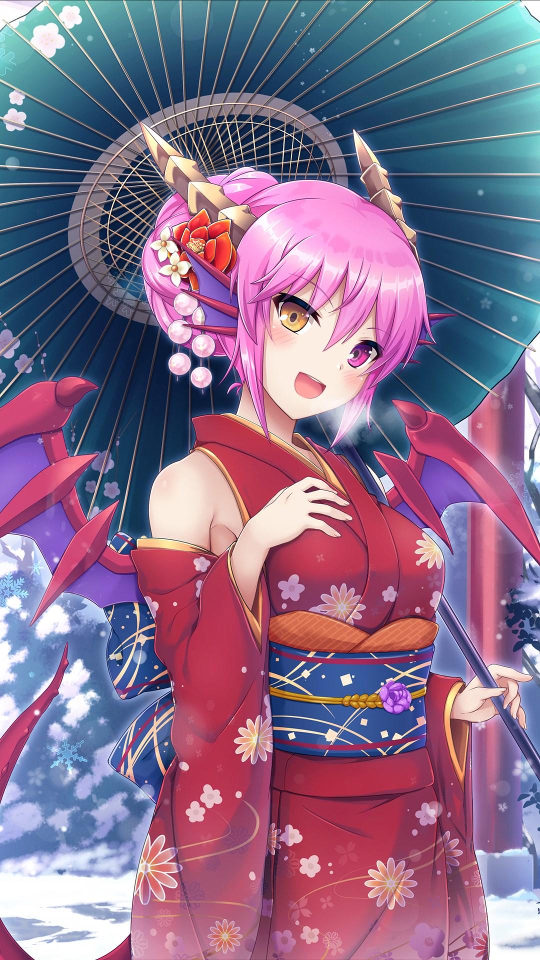 唯美和服二次元壁纸:各式伞下,和服小姐姐集合,喜欢抱走吧