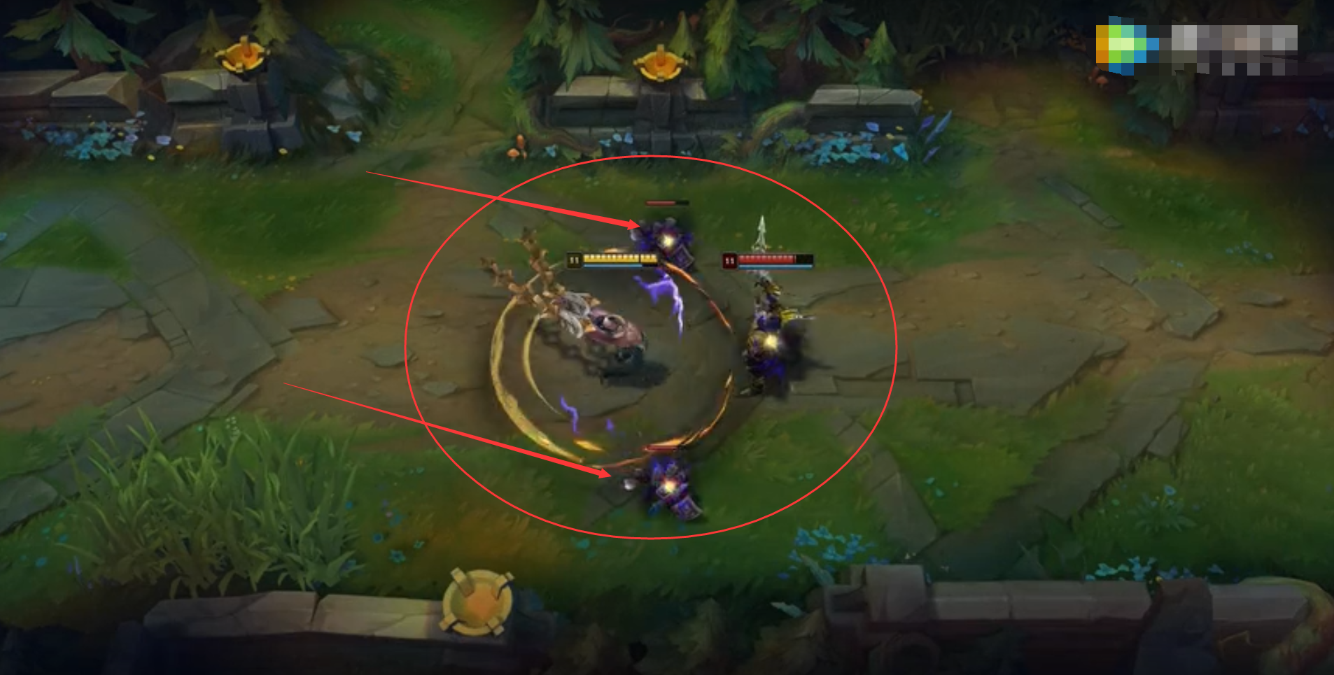 下一次普通攻击会挥舞锁链,攻击周围的敌人; w技能:弑君突刺 塞拉斯跃