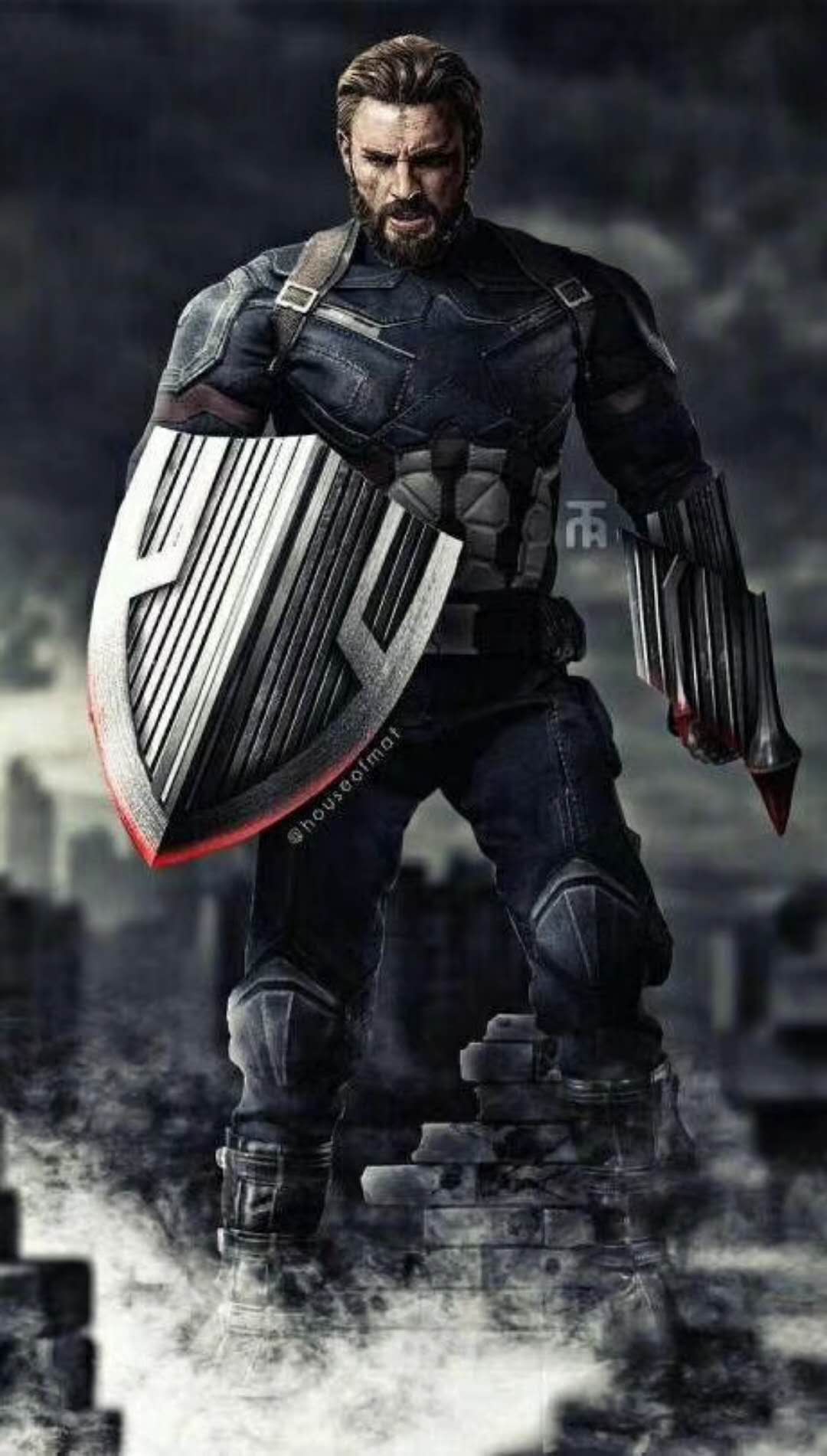 复联3美队不仅留着络腮胡,新武器更是亮点,网友:化身兰陵王了