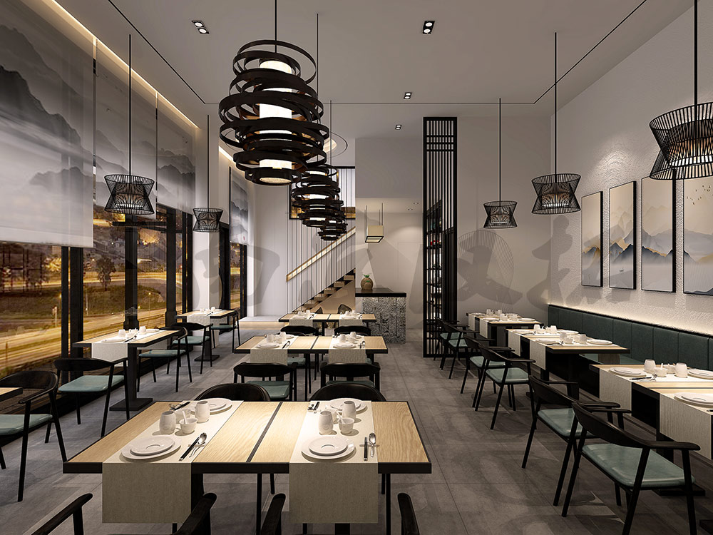 中餐厅设计装修案例 300平中餐餐馆饭店装修设计