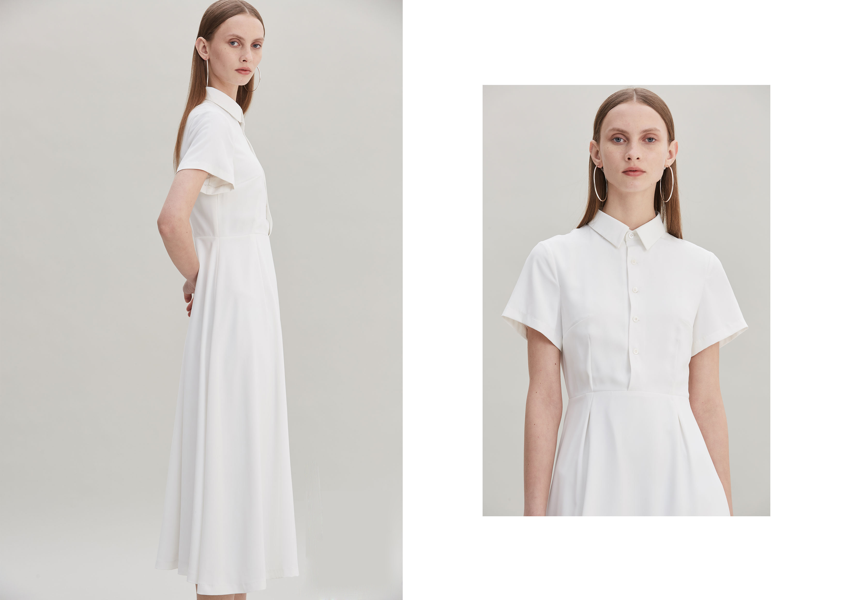 dior的白色裙装,介于纯白与粉色之间,"仙"气飘飘,女人味十足.