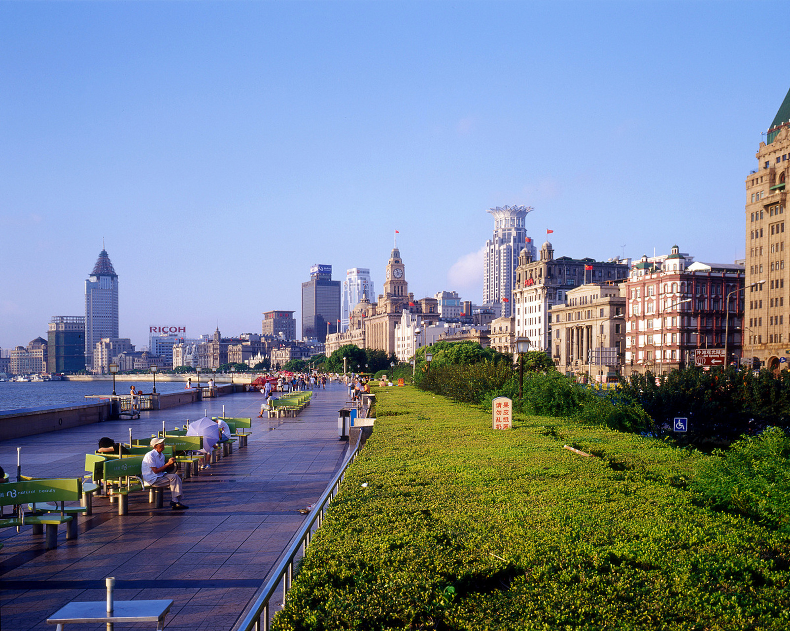 春天,上海滨江大道是一处充满生机和活力的风景线.