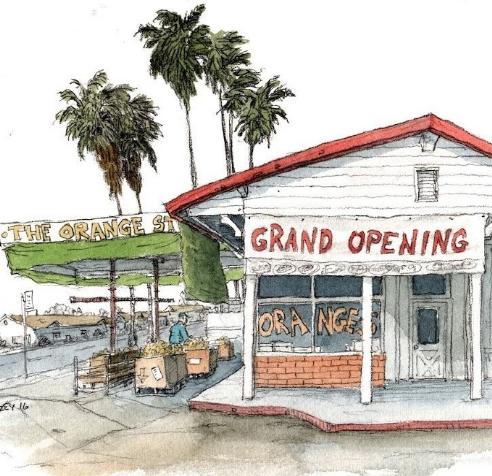 淡彩风景速写手绘