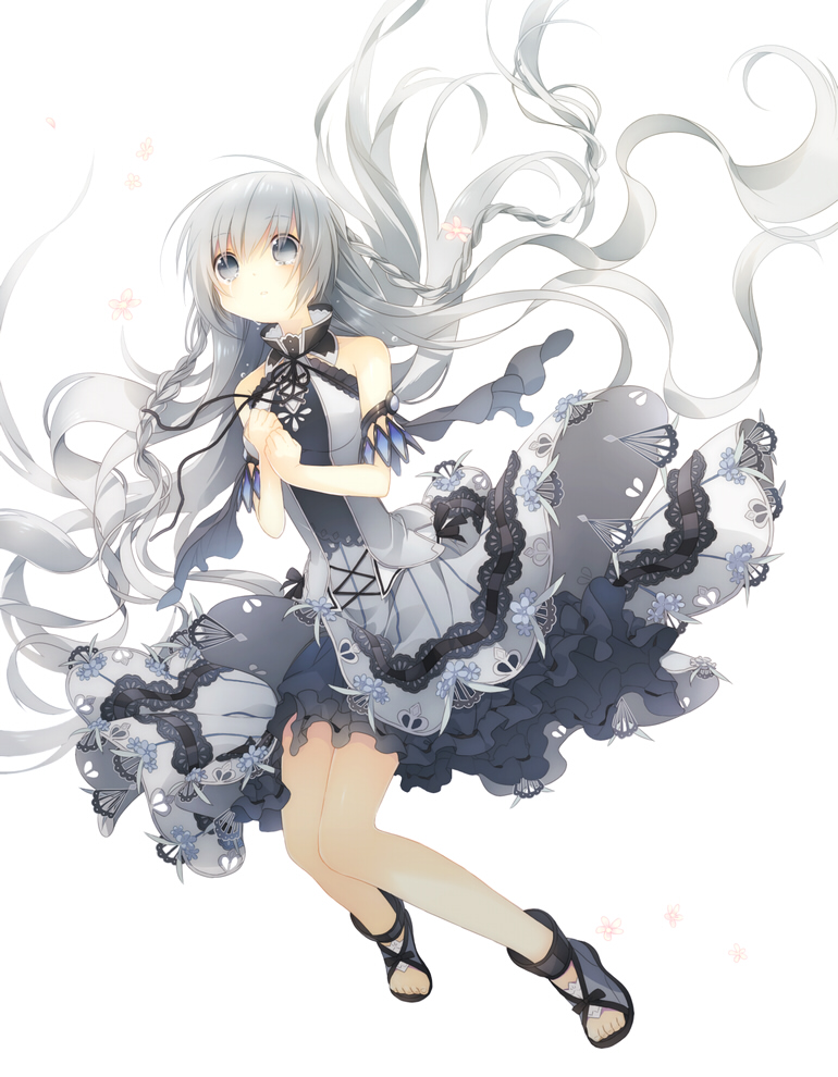 精选日漫动画中的魔幻题材壁纸,银色头发二次元美少女插画分享
