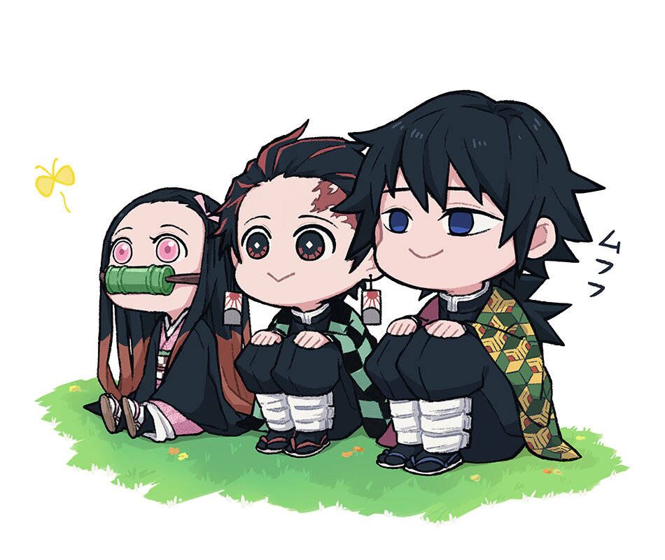 q版鬼灭之刃绘画,表情呆萌又可爱,太有趣了