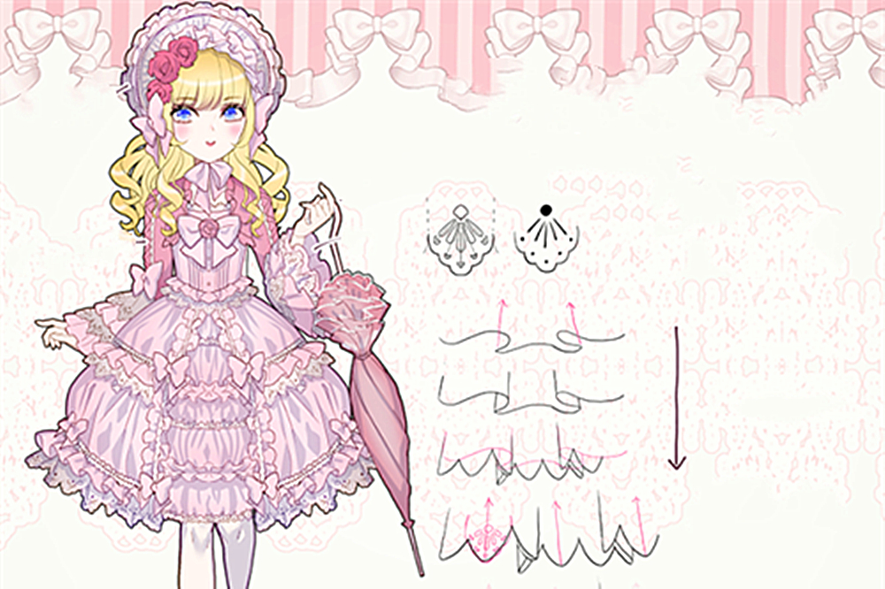 没有绘画基础的萌新,应该画出自己设计的洛丽塔小裙子?