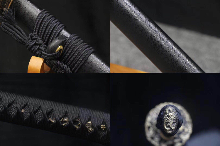 精品树叶纹烧刃武士刀兵魂武士【刃材】:t10钢树叶纹烧刃血槽纯手工