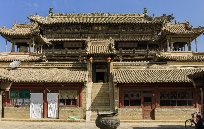 旅游:明代风格建筑,蔚县玉皇阁,矗立在城垣之上,雄伟壮观