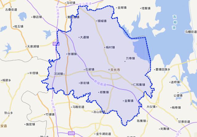 介紹安徽省滁州市天長市:深入江蘇省的境內,修鐵路都是必經之路