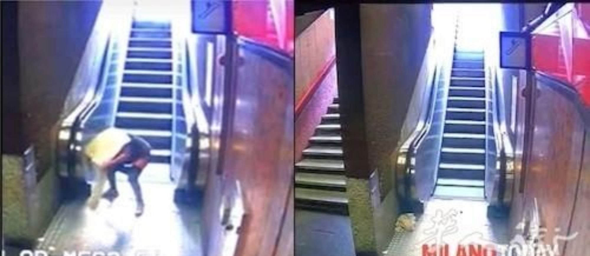 太没素质了!米兰一女子在地铁口拉大便被监控拍下